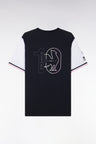 Bicolor French XV T-shirt in Marine Cotton Coq Coq Straight Cut