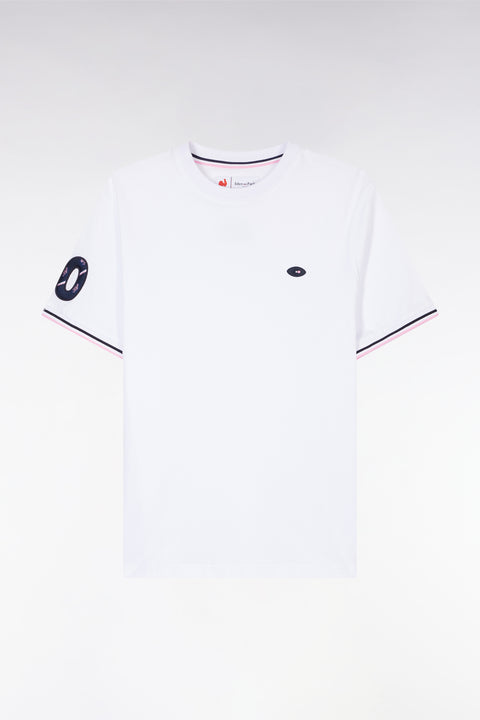 XV T-shirt from France in white cotton embroidery 10 straight cut - Image 2