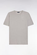 T-shirt en coton et lin gris coupe droite