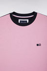 Pink cotton short-sleeved T-shirt, straight cut