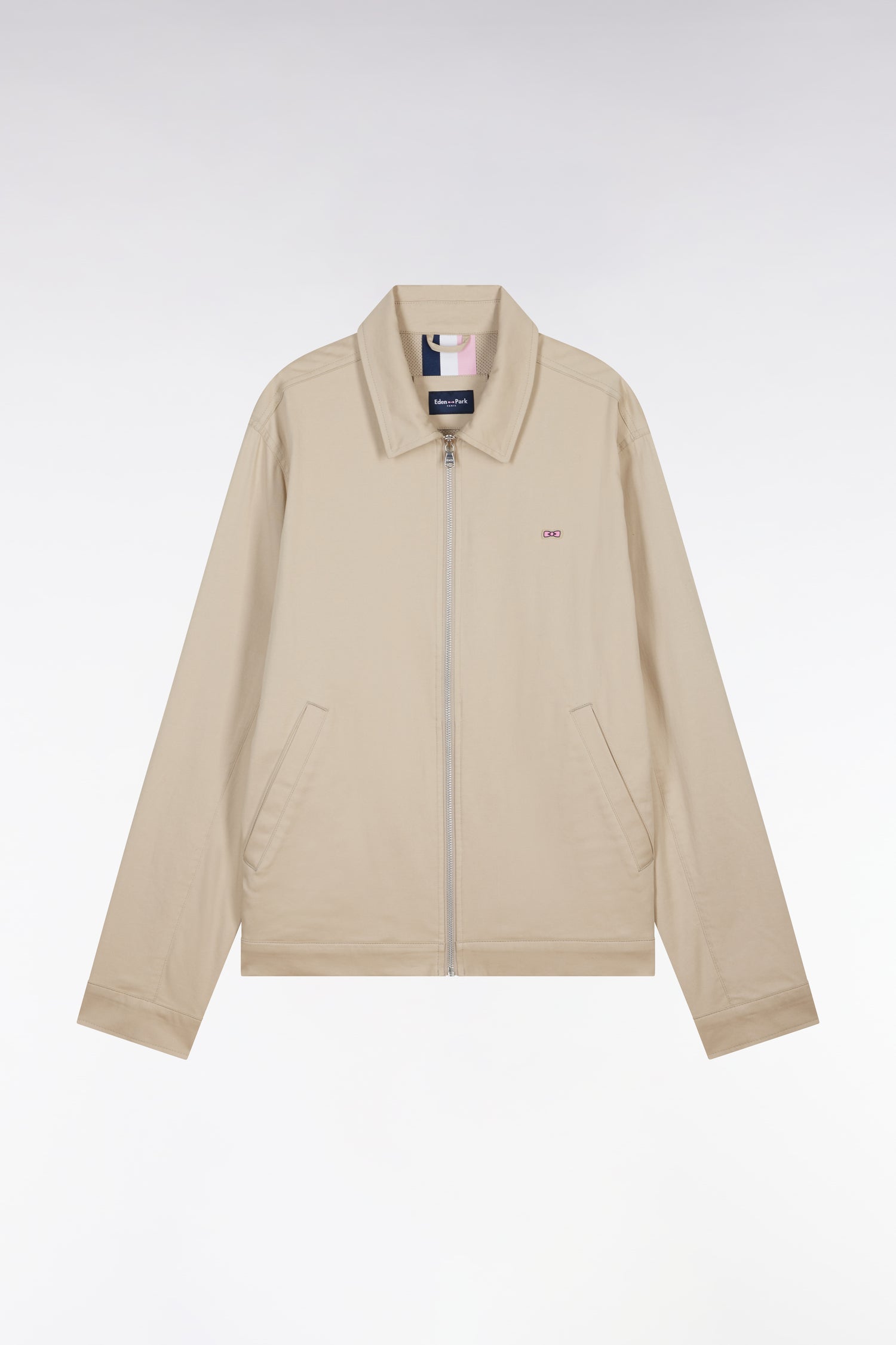 Blouson zippé beige