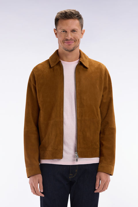 Brown suede zipped jacket - Image 1
