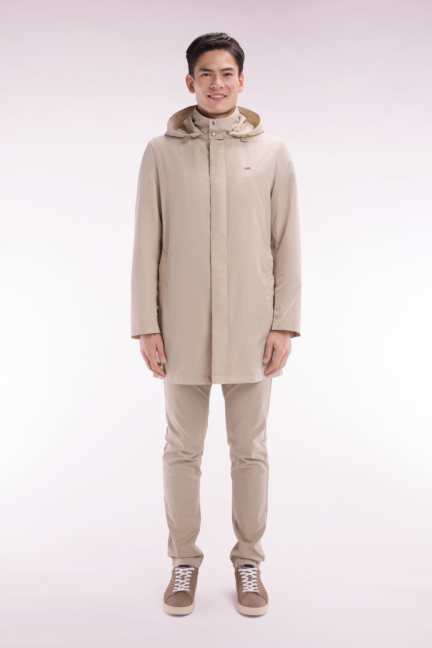 Parka à capuche intégrée beige