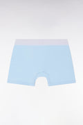 Boxer en jersey de coton stretch ciel élastique taille blanc