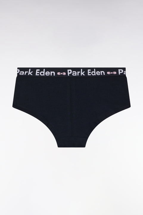 Navy stretch cotton shorty briefs - Image 2