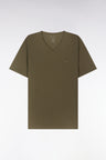 Short pyjamas in khaki cotton jersey shorts with micropatterns