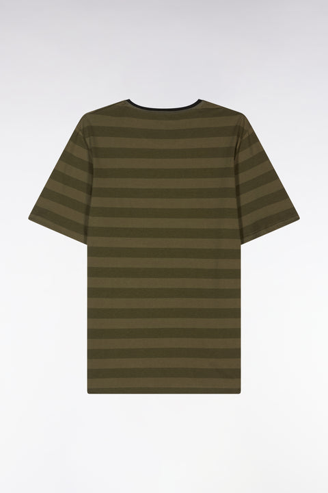 Short pyjamas in cotton jersey T-shirt khaki navy shorts - Image 2
