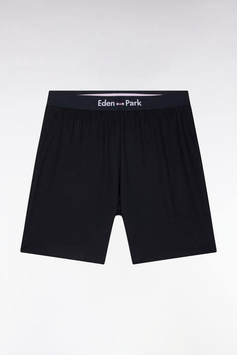 Short pyjamas in cotton jersey T-shirt khaki navy shorts - Image 3