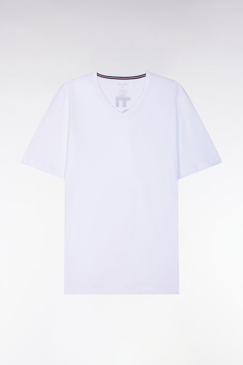 Short pyjamas in cotton jersey White T-shirt Navy shorts - Image 1