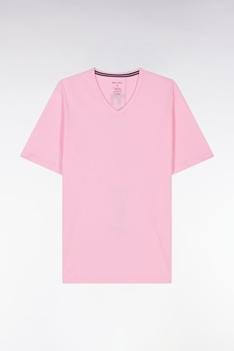 Short cotton jersey pyjamas Pink T-shirt Navy shorts - Image 1