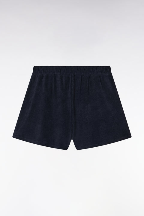 Short cotton pyjamas ribbed tank top white navy shorts - MISSING BOTTOMS - Image 3
