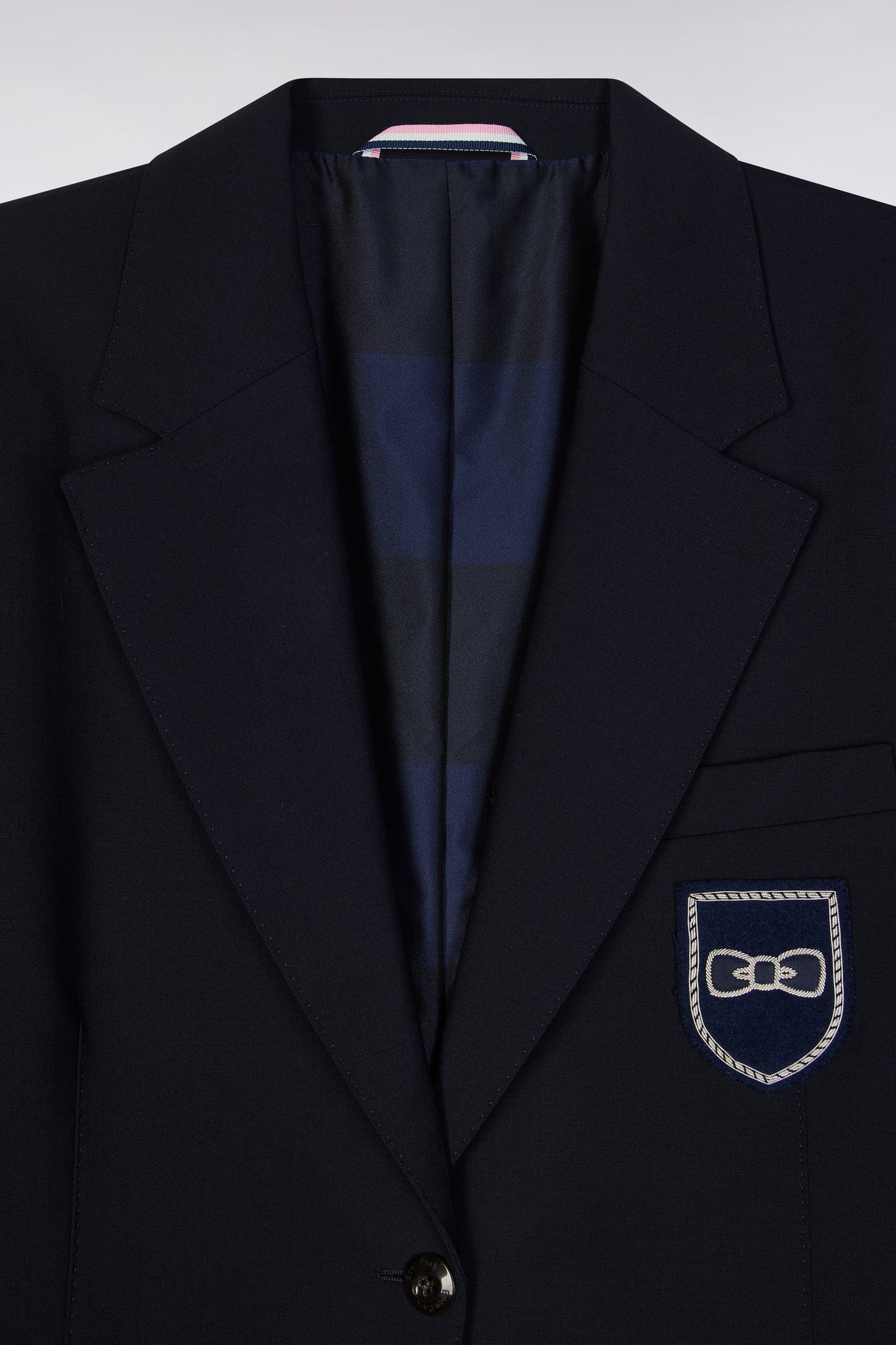 Oversized navy suit jacket in virgin wool