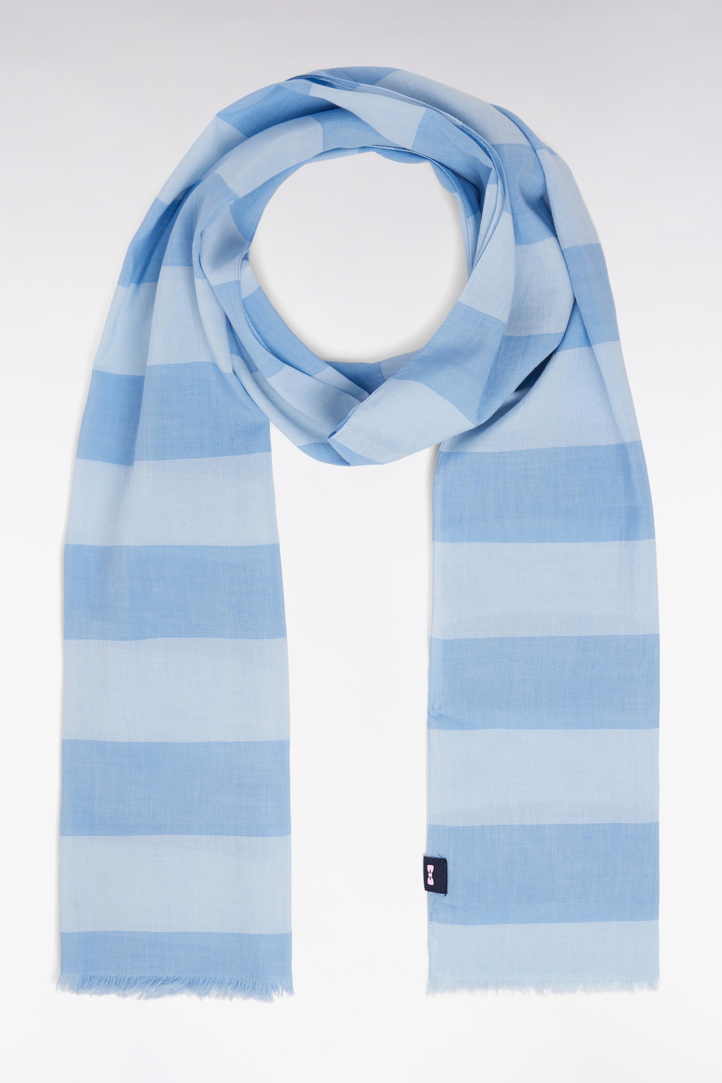 Écharpe en coton et modal à rayures ciel