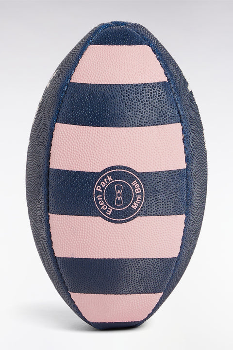 Ballon de rugby en caoutchouc lisse marine et rose - Image 2
