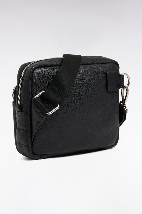 Black cowhide leather messenger bag - Image 2