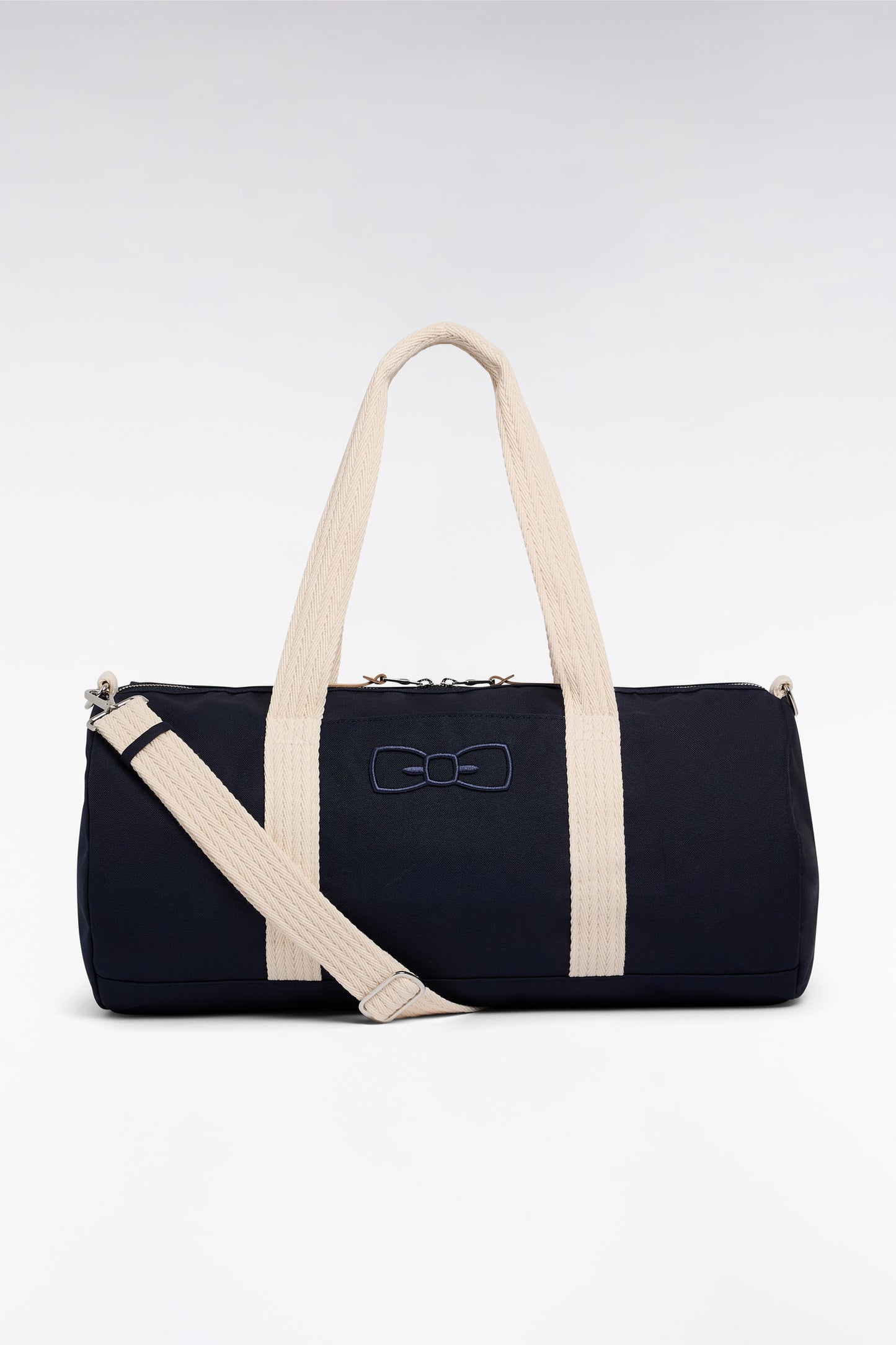 Navy canvas sports bag with rope details