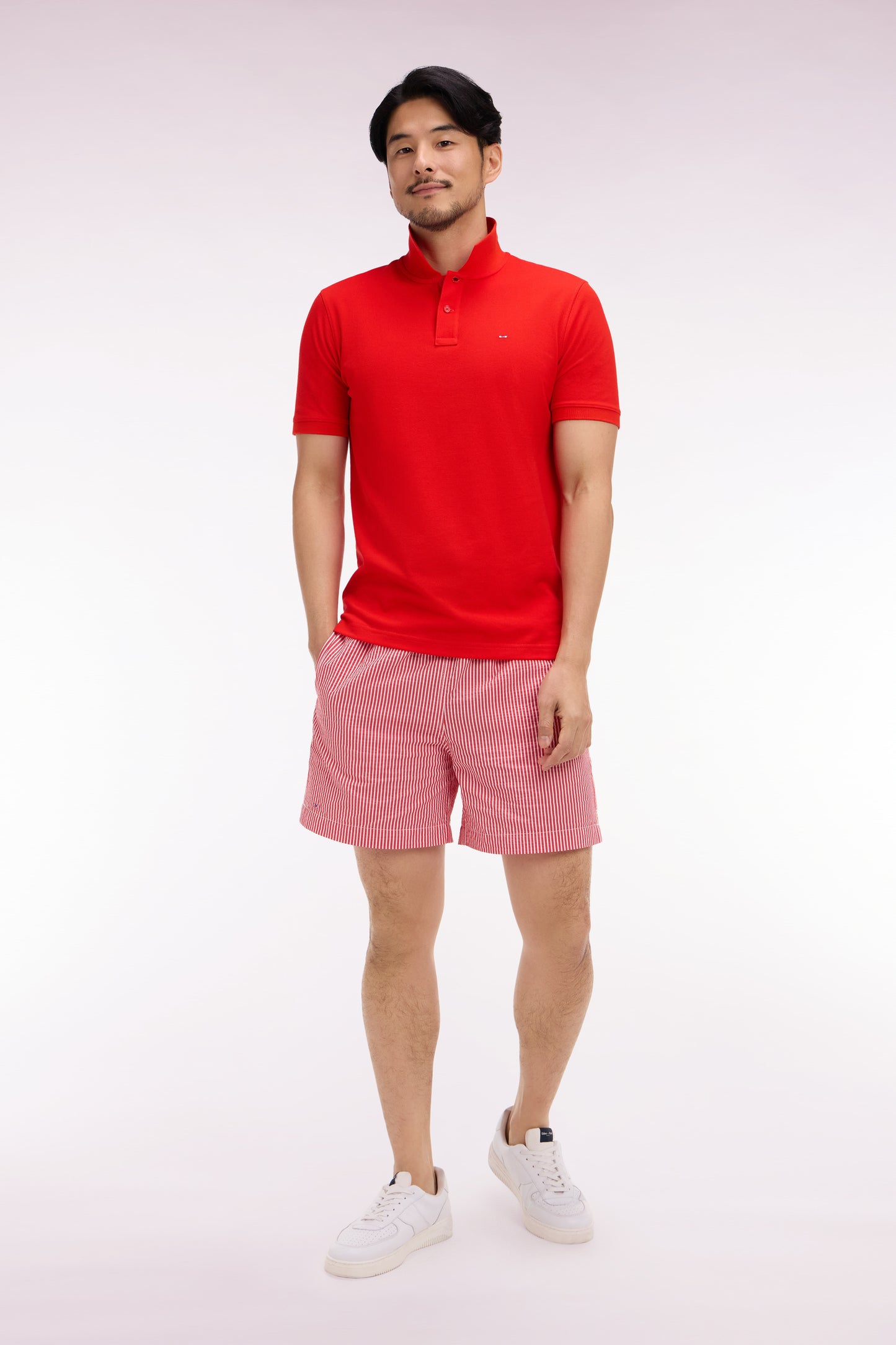 Maillot de bain en coton mélangé rouge