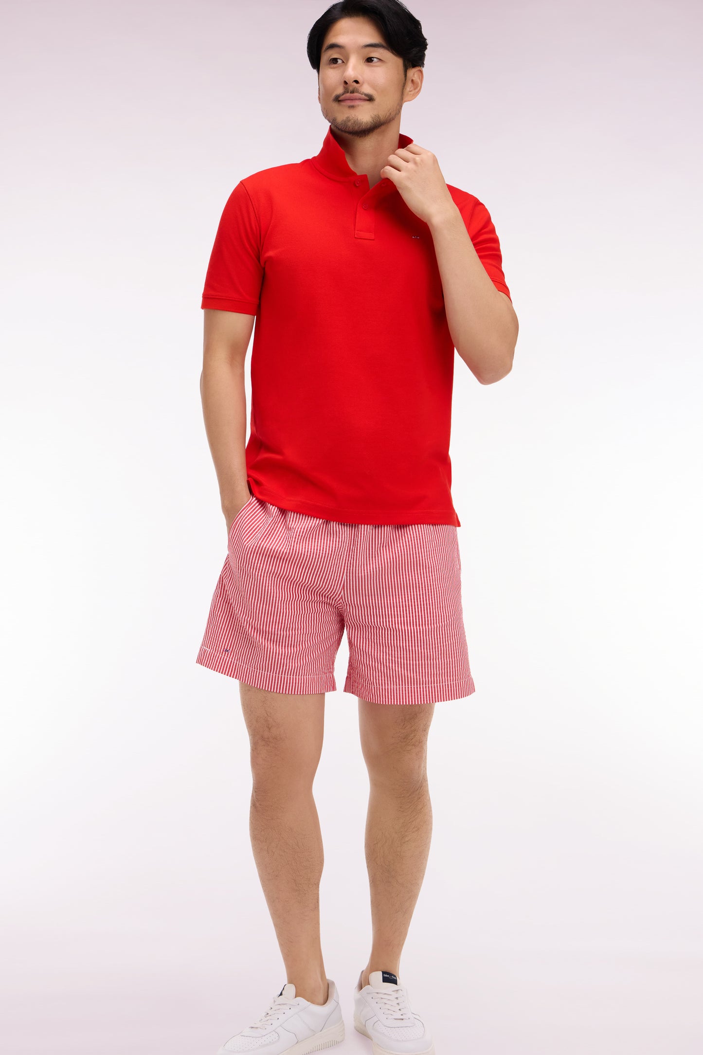 Maillot de bain en coton mélangé rouge