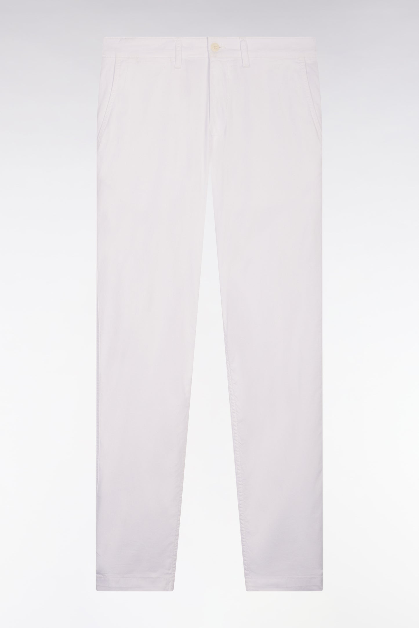 Pantalon chino regular en coton stretch blanc