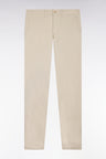 Pantalon chino regular en coton stretch beige