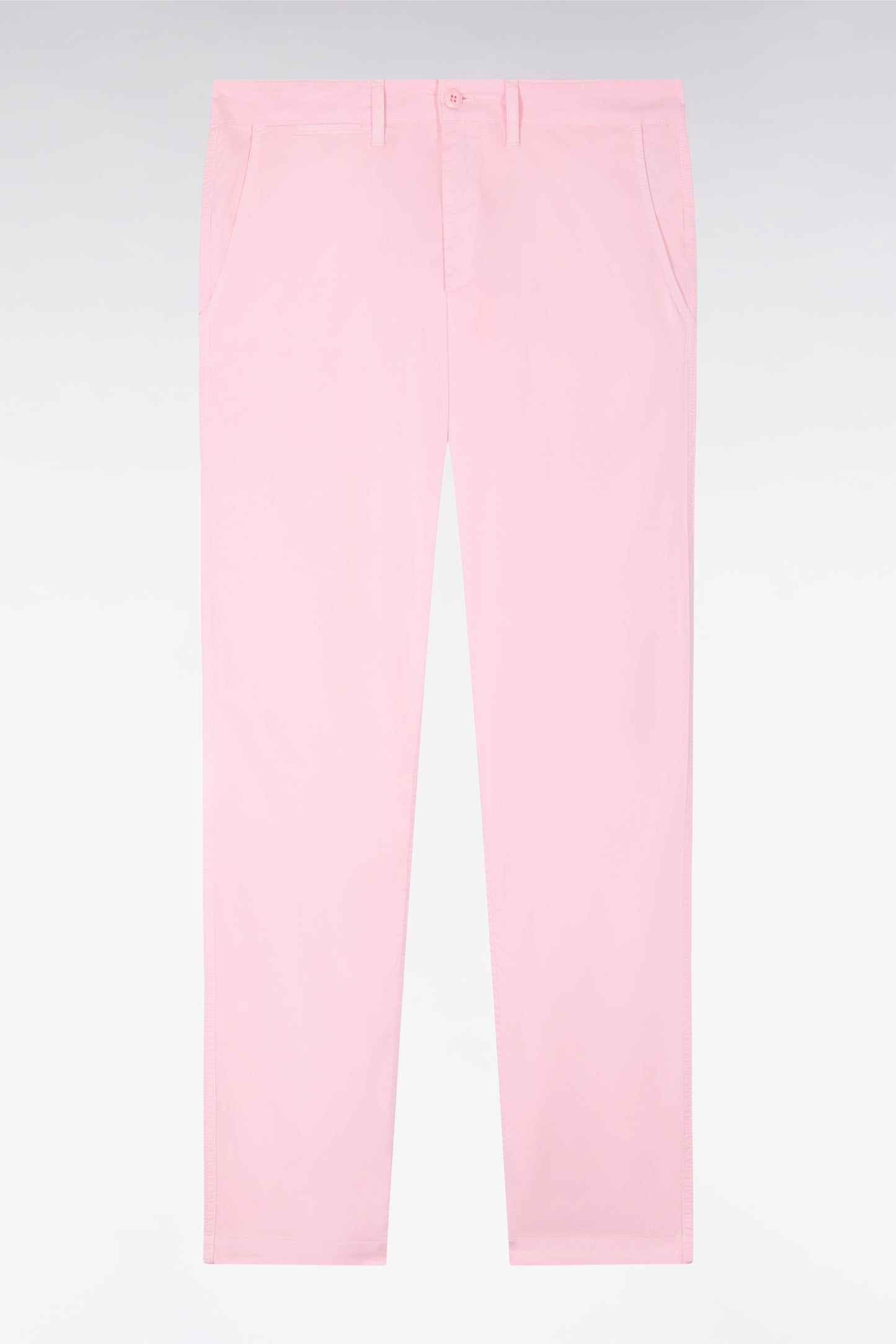 Pantalon chino regular en coton stretch rose