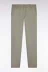 Pantalon chino taille élastique en coton et lyocell kaki