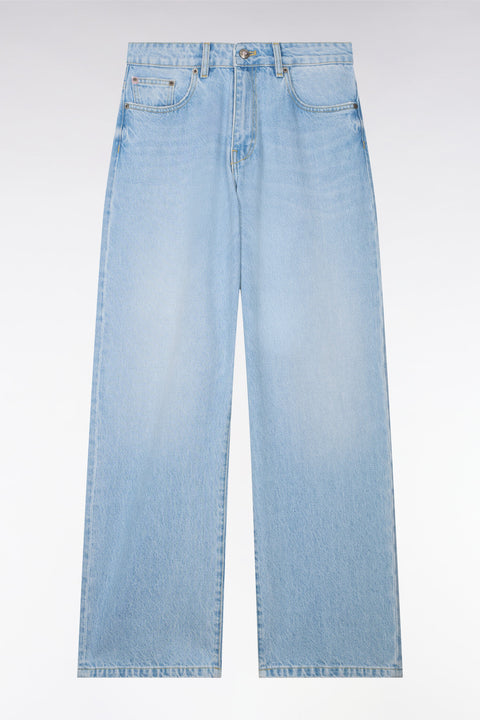 Jean en denim bleached coupe droite et large - Image 2