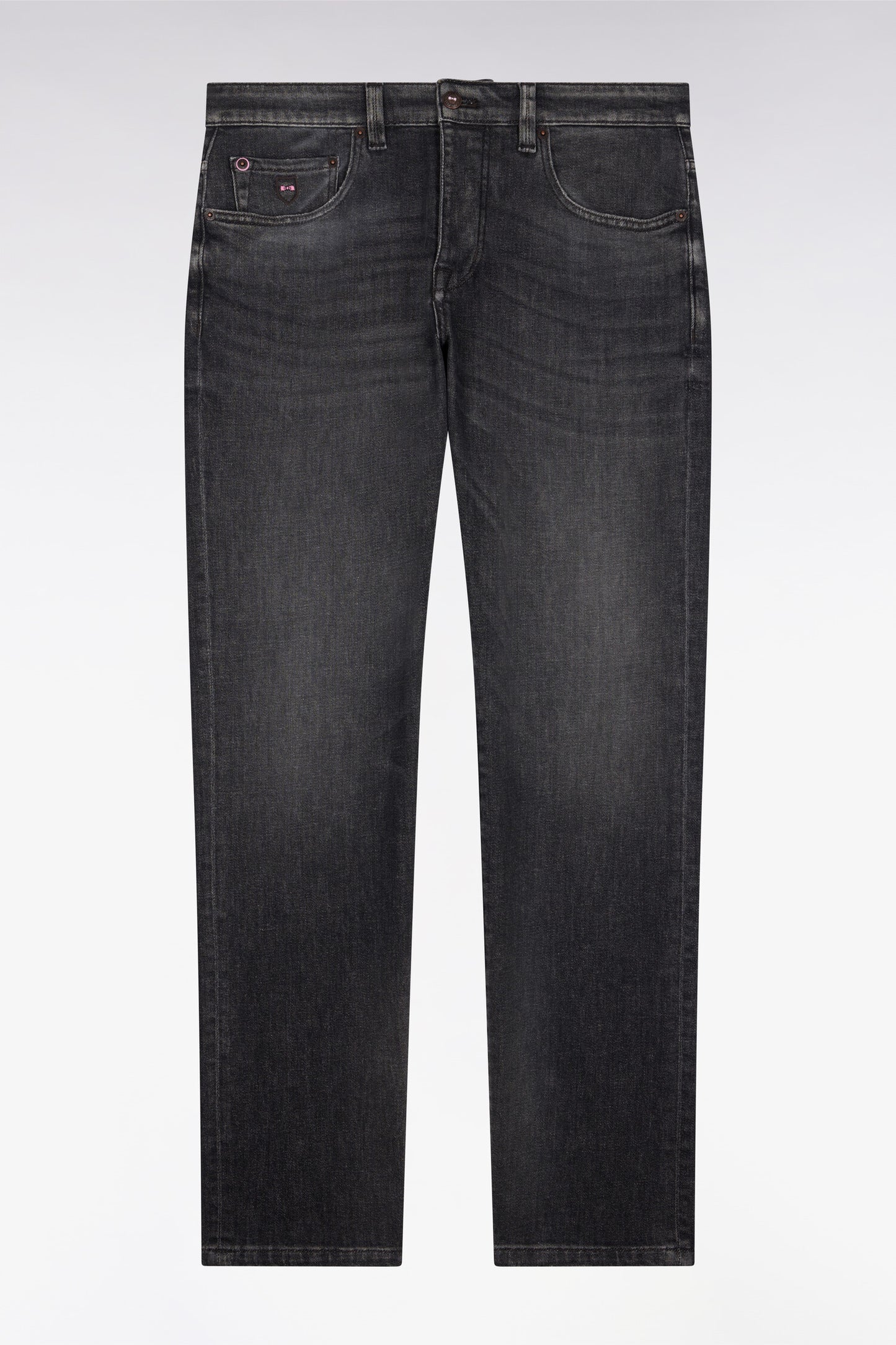 Jean en denim stretch gris foncé coupe regular