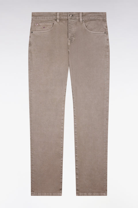 Jean en denim stretch beige coupe regular - Image 2