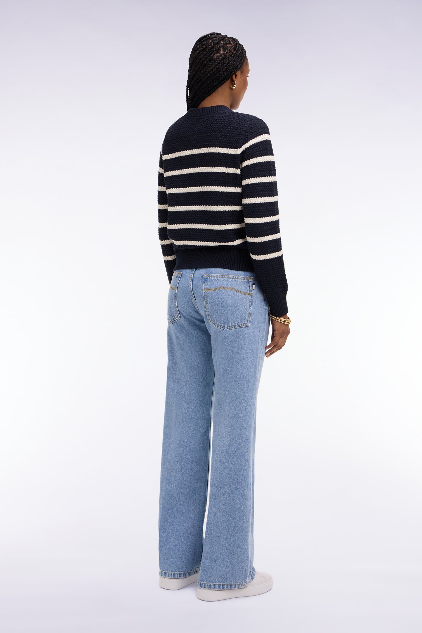 Jean coupe flare en denim brut