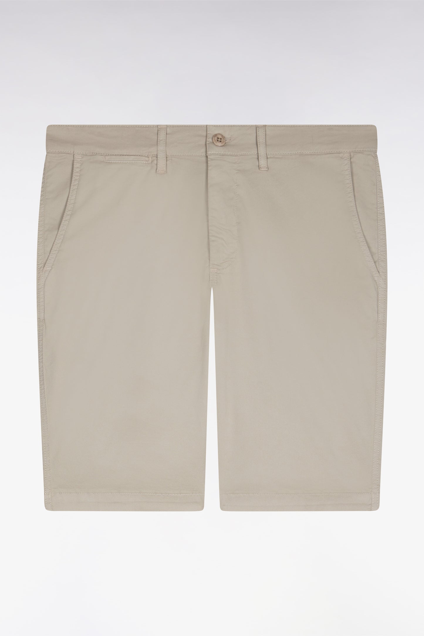 Khaki cotton cargo Bermuda shorts