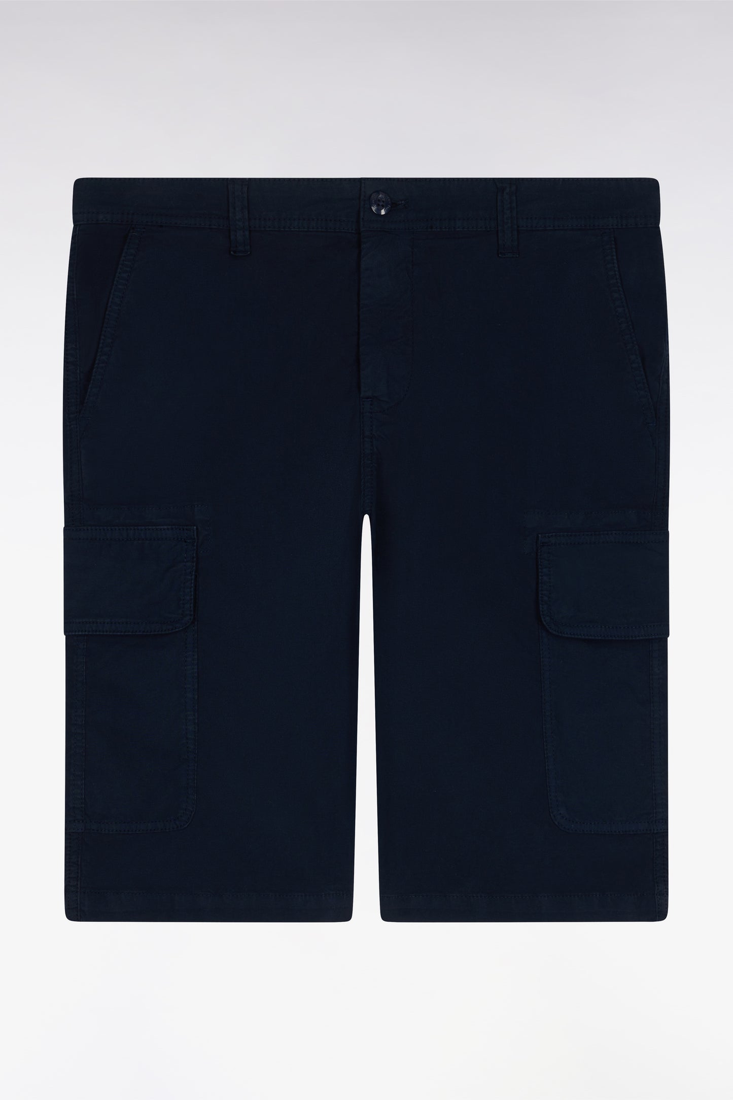 Navy cotton cargo Bermuda shorts