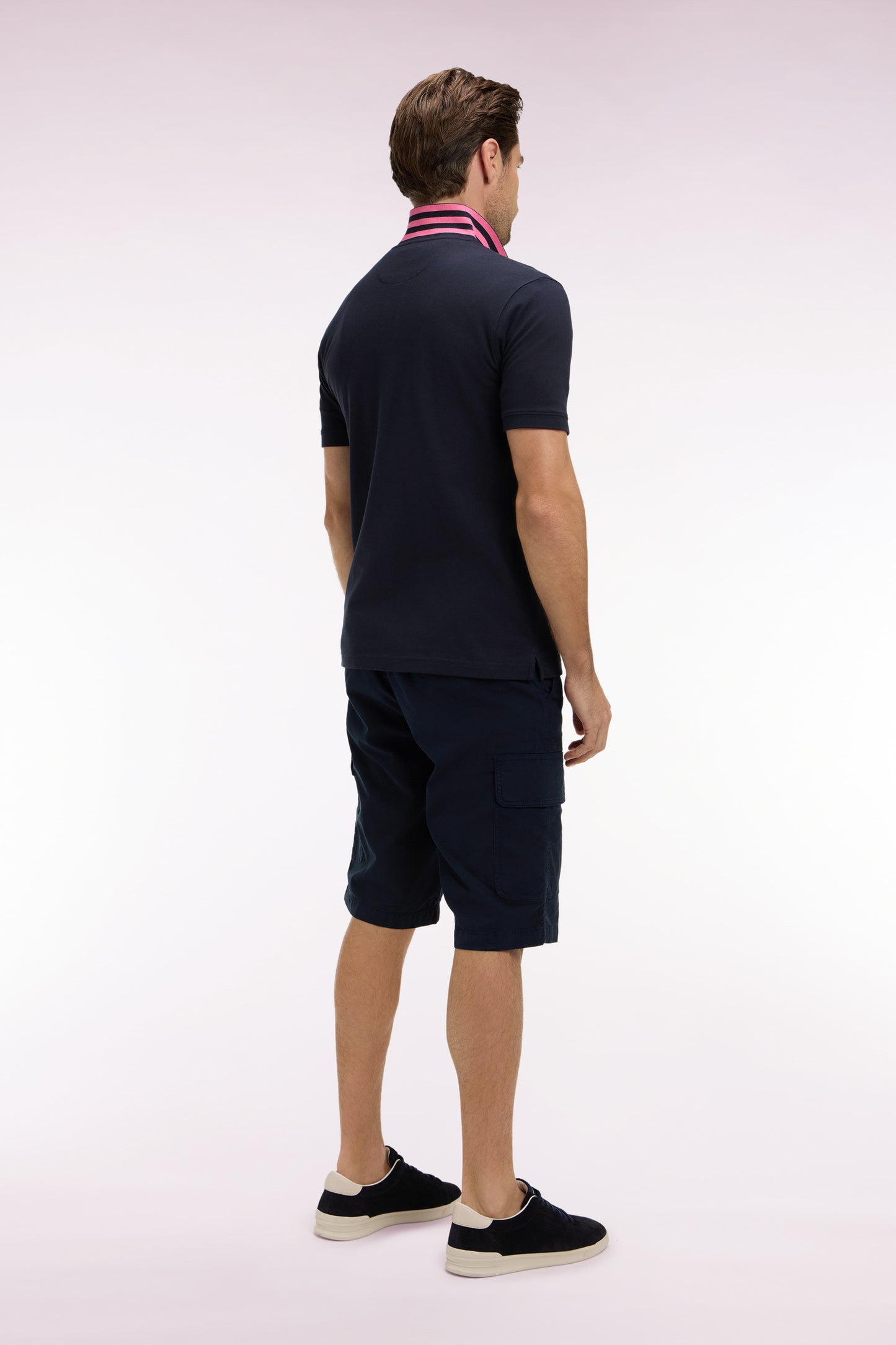 Navy cotton cargo Bermuda shorts