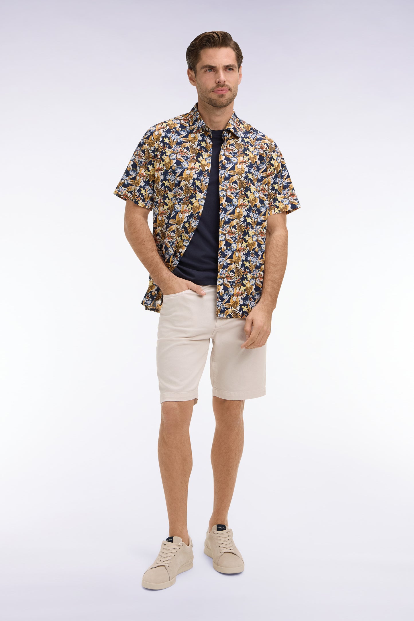 Bermuda en denim stretch écru