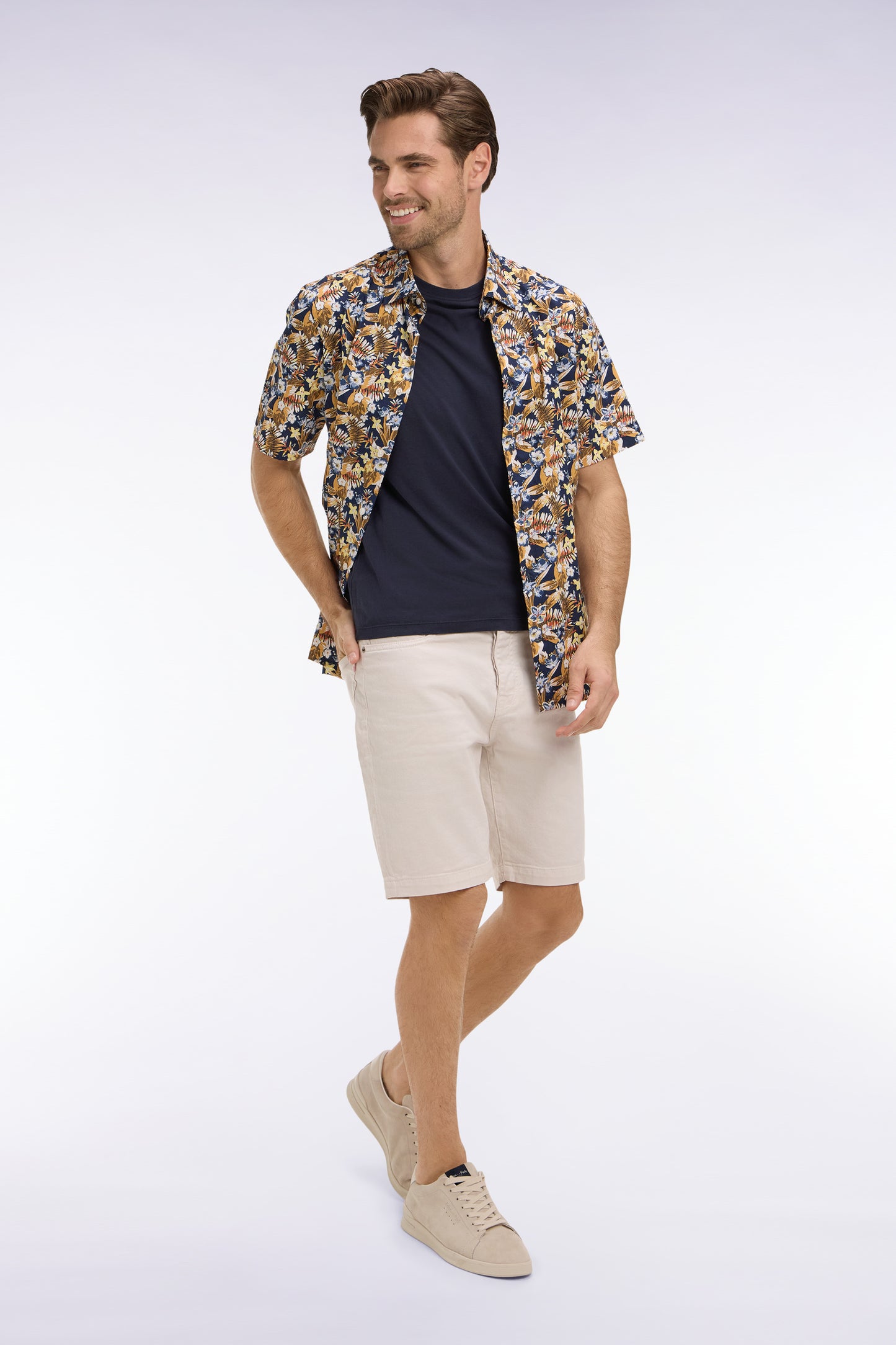 Bermuda en denim stretch écru