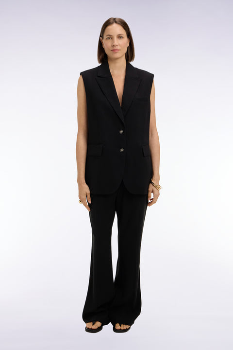 Black fluid flare pants - Image 1