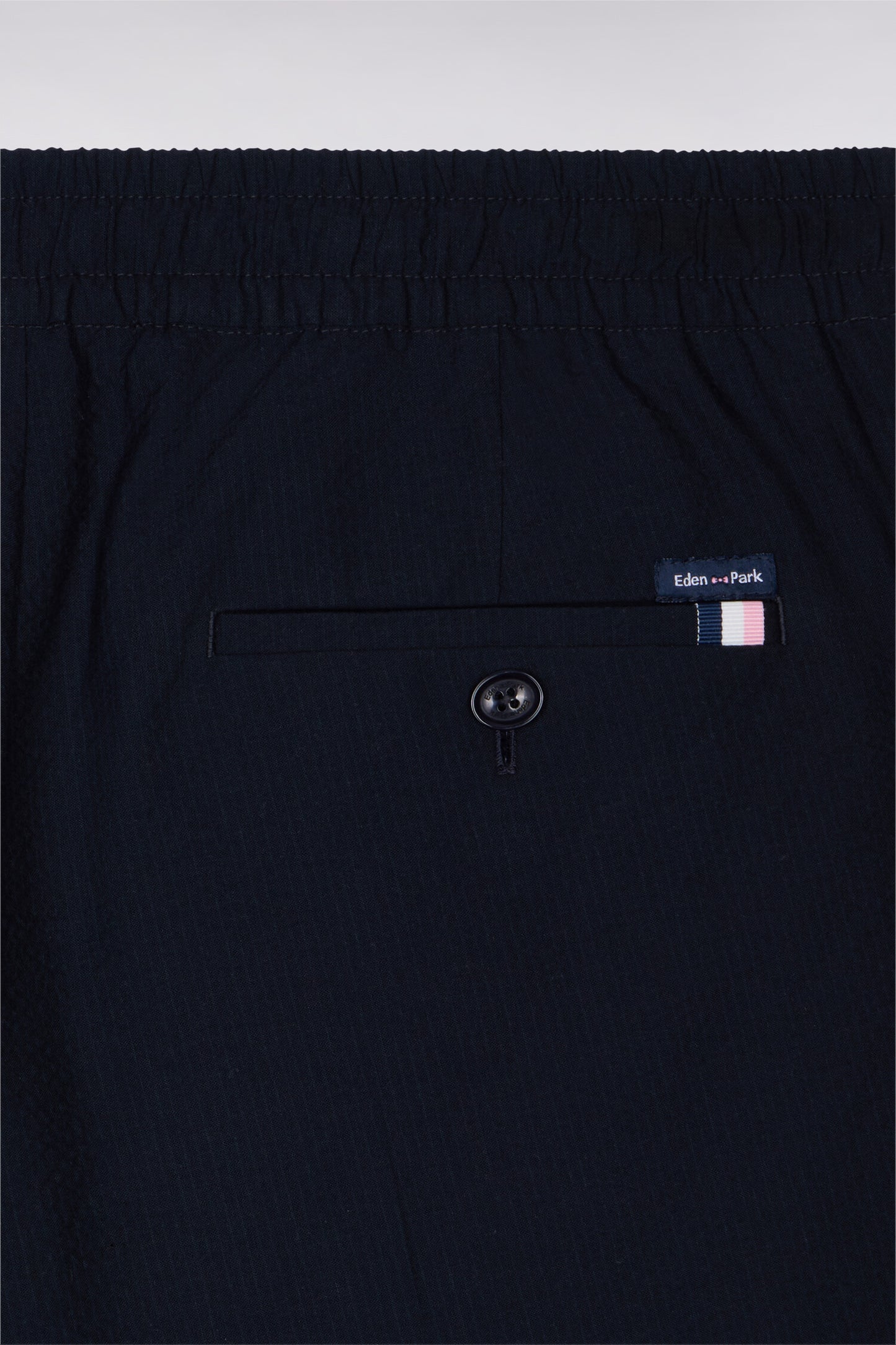 Pantalon en coton seersucker marine coupe Modern