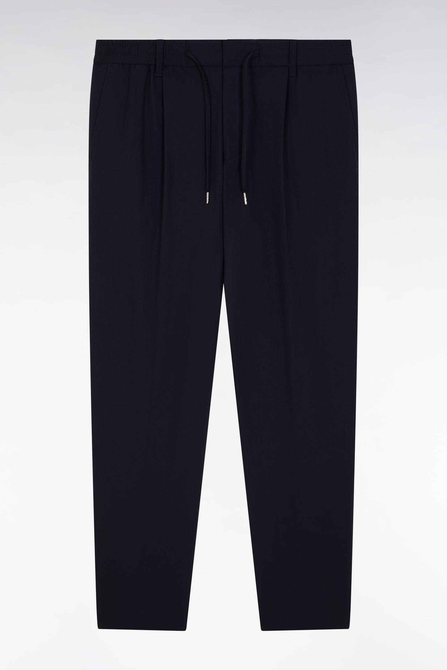 Elasticated waist pants in navy technical fabric Modern cut