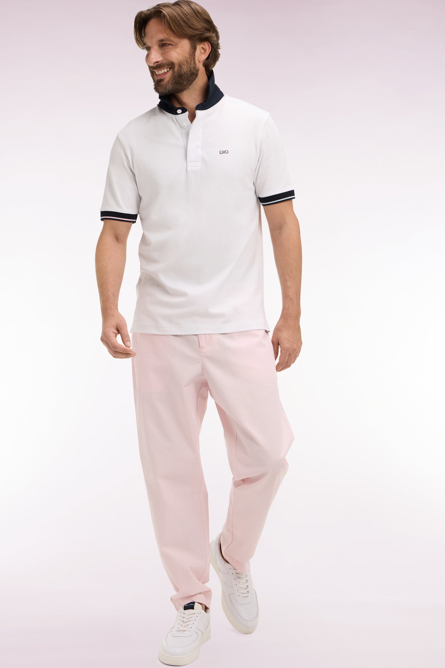 Pink cotton canvas pants