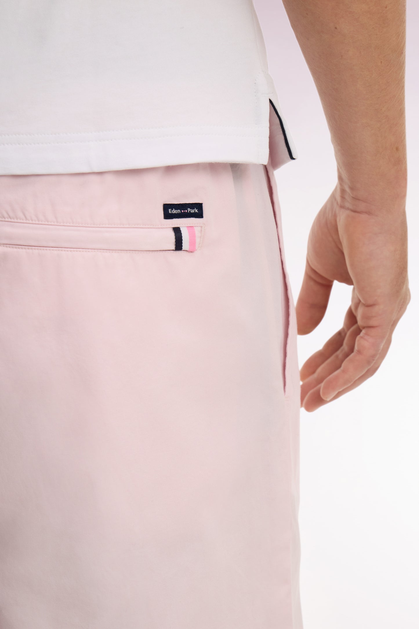 Pink cotton canvas pants
