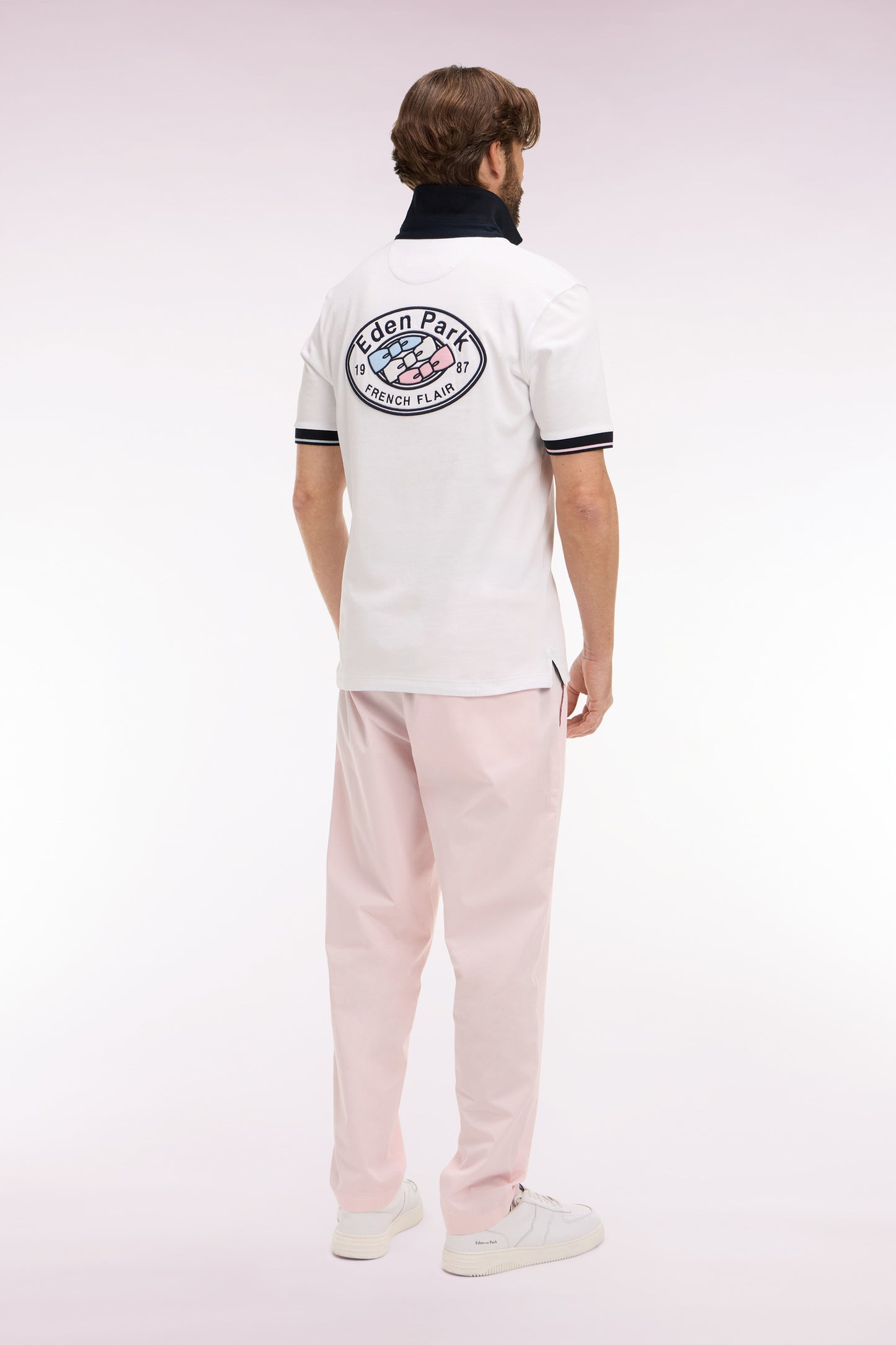 Pink cotton canvas pants