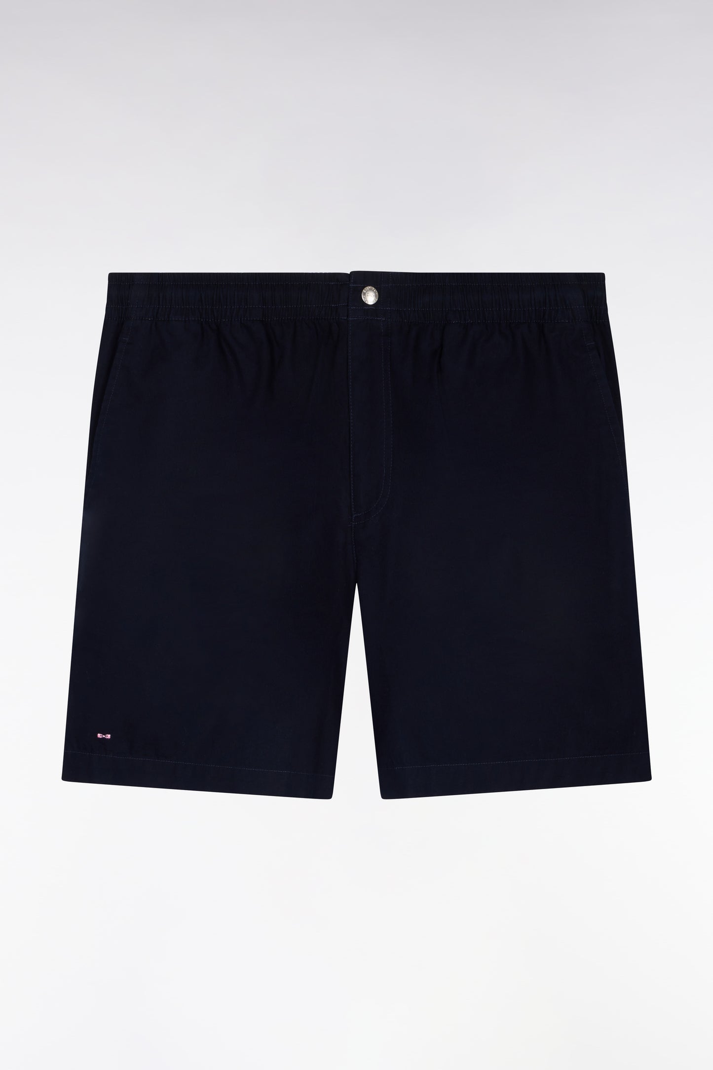 Navy cotton poplin shorts