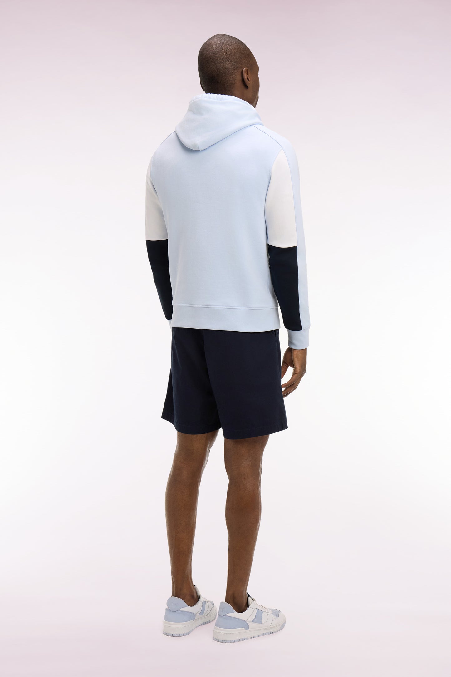 Navy cotton poplin shorts