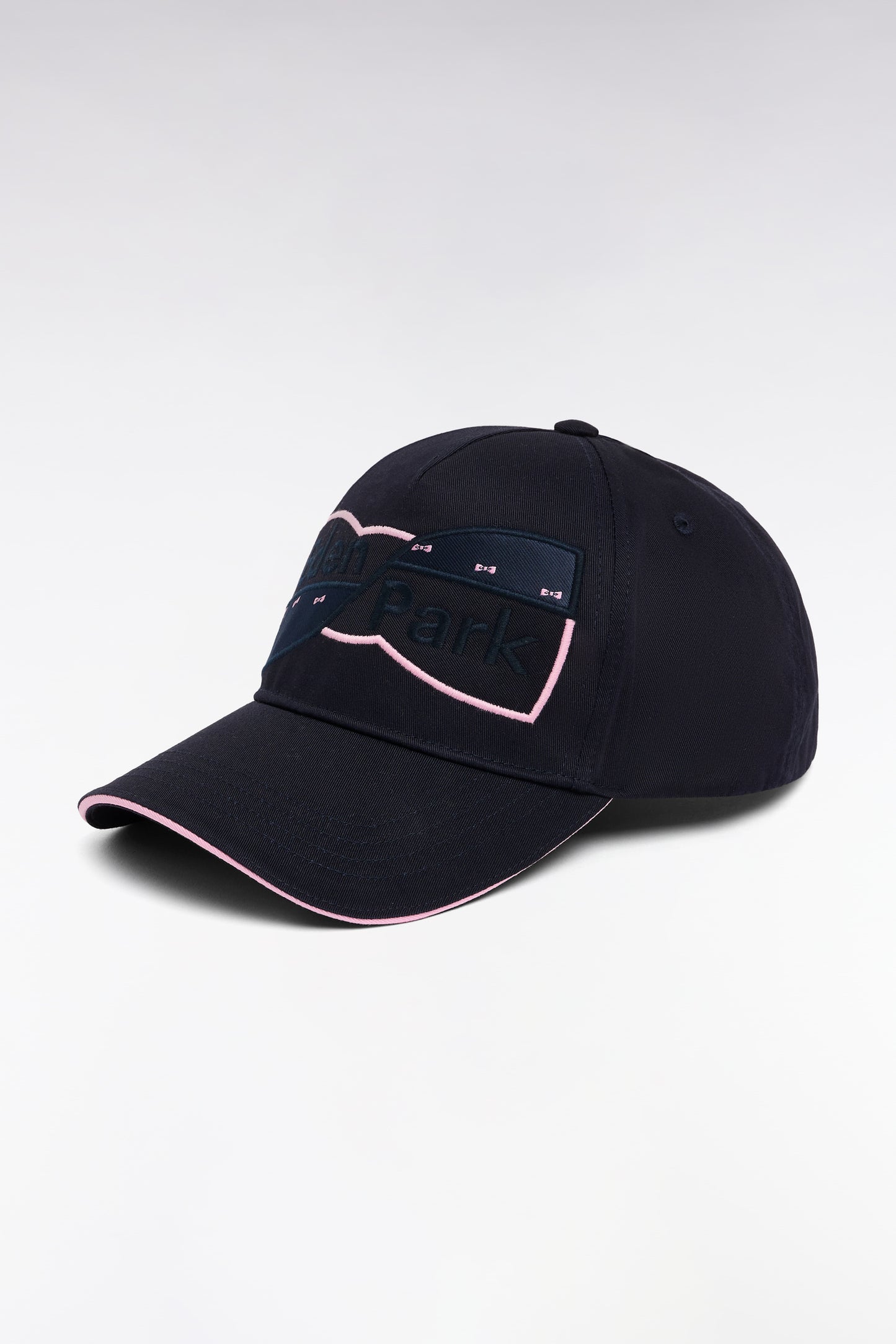 Navy cotton twill cap with bow tie embroidery