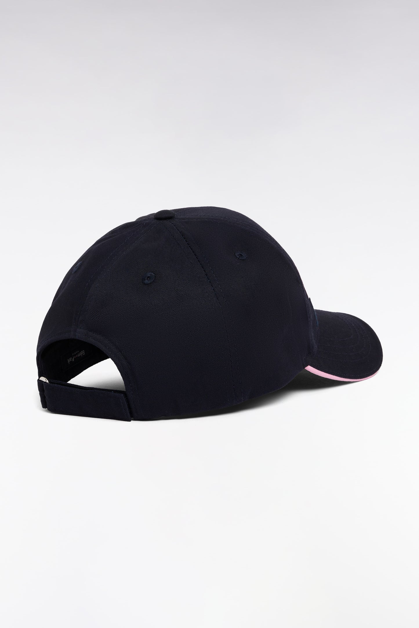 Navy cotton twill cap with bow tie embroidery