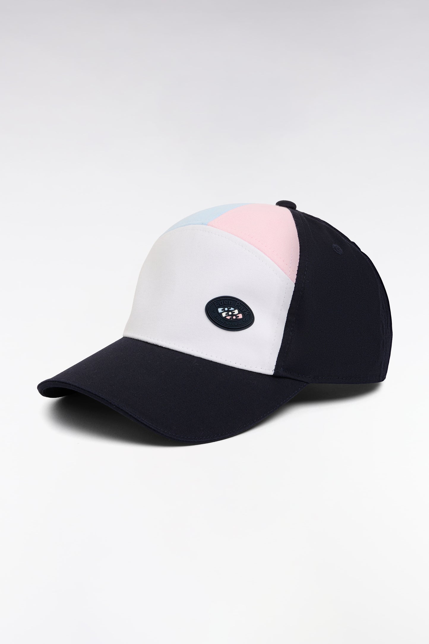Colorblock bi-material cotton cap