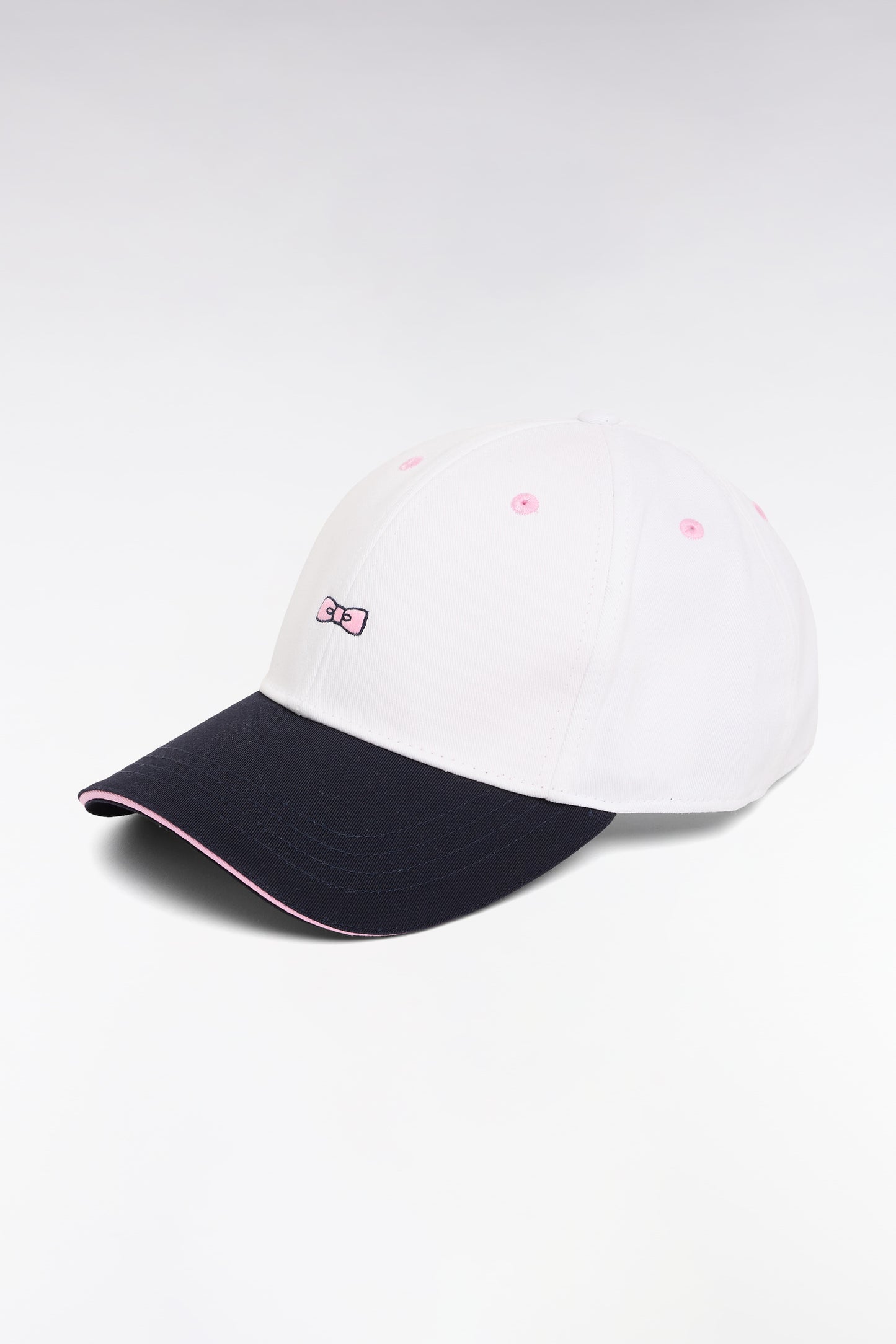 Casquette en twill de coton bicolore brodée