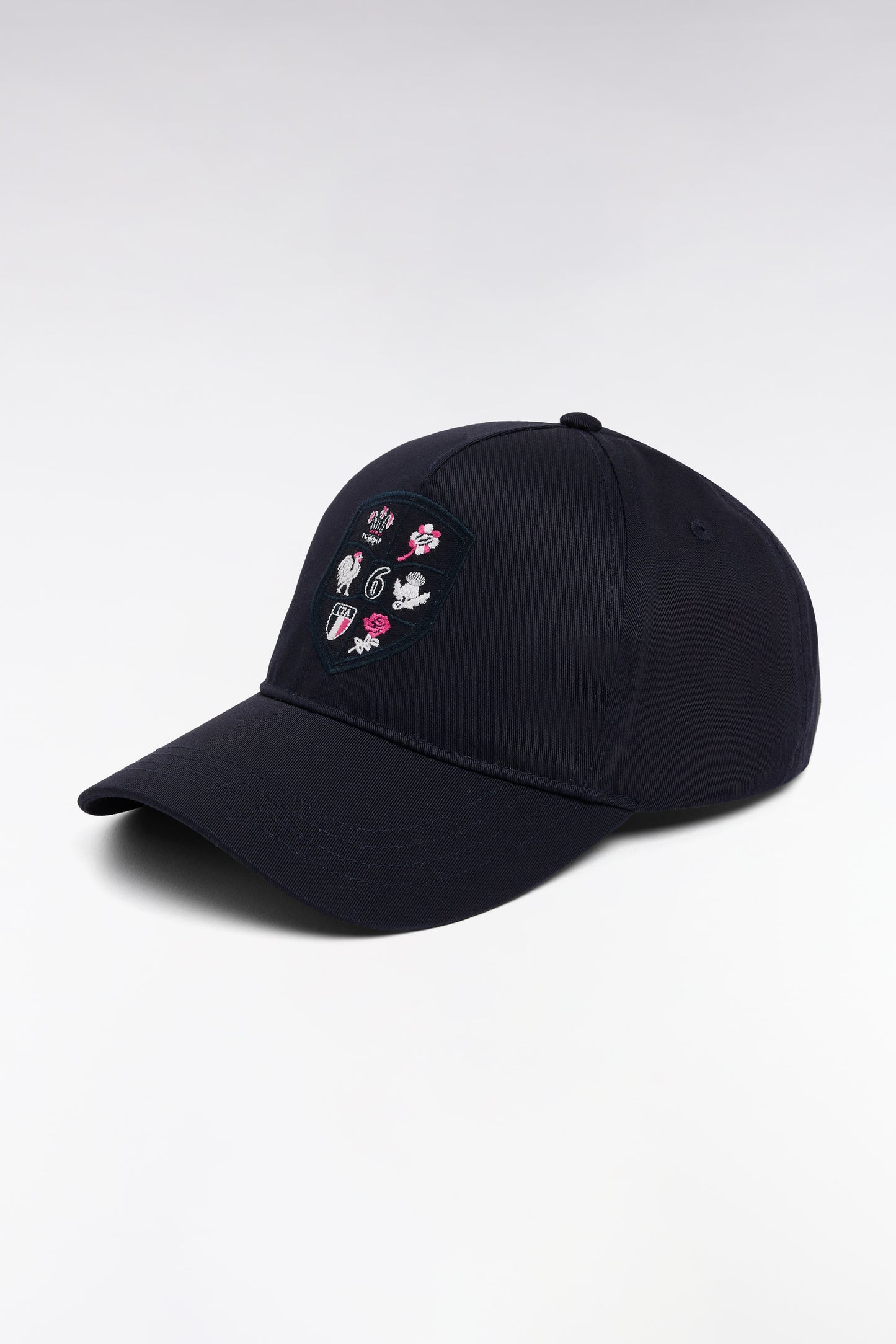 Casquette en twill de coton marine écusson 6 Nations