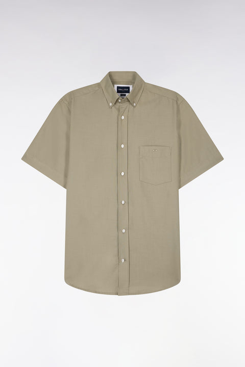 Chemise à manches courtes en piqué coton kaki - Image 2