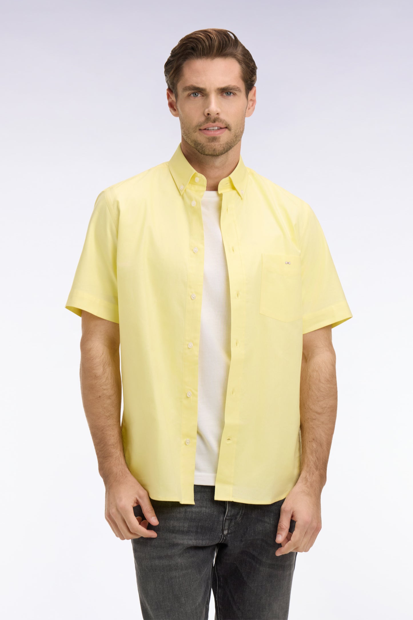 Youthful Yarn-Dyed Cotton Short-Sleeve Shirt